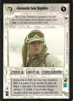 1998 Decipher Star Wars CCG Hoth Revised Unlimited #NNO Commander Luke Skywalker Front