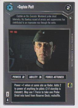 1998 Decipher Star Wars CCG Hoth Revised Unlimited #NNO Captain Piett Front