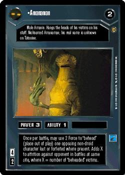 1998 Decipher Star Wars CCG Jabba's Palace Limited #NNO Amanaman Front