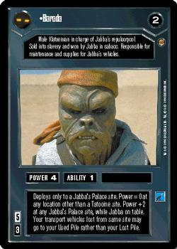 1998 Decipher Star Wars CCG Jabba's Palace Limited #NNO Barada Front
