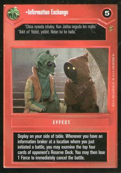 1998 Decipher Star Wars CCG Jabba's Palace Limited #NNO Information Exchange Front