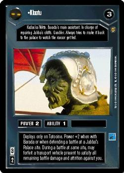 1998 Decipher Star Wars CCG Jabba's Palace Limited #NNO Klaatu Front