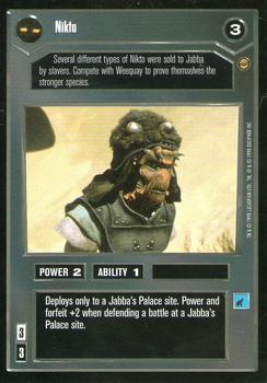 1998 Decipher Star Wars CCG Jabba's Palace Limited #NNO Nikto Front