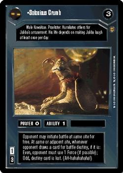 1998 Decipher Star Wars CCG Jabba's Palace Limited #NNO Salacious Crumb Front