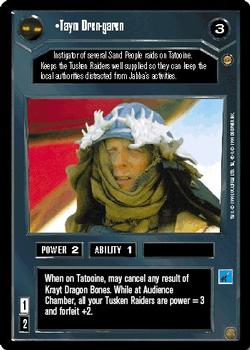1998 Decipher Star Wars CCG Jabba's Palace Limited #NNO Taym Dren-garen Front