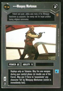 1998 Decipher Star Wars CCG Jabba's Palace Limited #NNO Weequay Marksman Front
