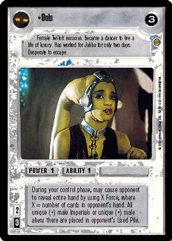 1998 Decipher Star Wars CCG Jabba's Palace Limited #NNO Oola Front