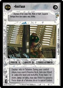 1998 Decipher Star Wars CCG Jabba's Palace Limited #NNO Aved Luun Front