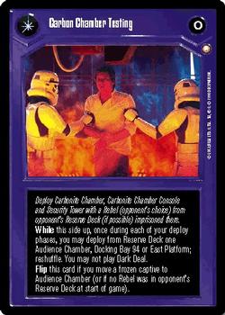 1998 Decipher Star Wars CCG Special Edition Limited #NNO Carbon Chamber Testing / My Favorite Decoration Front