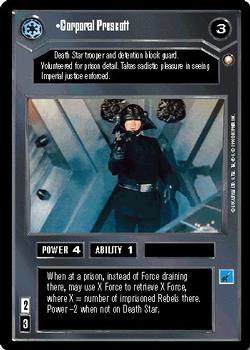 1998 Decipher Star Wars CCG Special Edition Limited #NNO Corporal Prescott Front