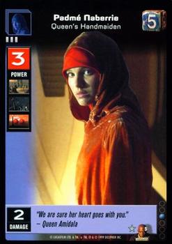 1999 Decipher Young Jedi: Jedi Council #5 Padme Naberrie, Queen's Handmaiden Front