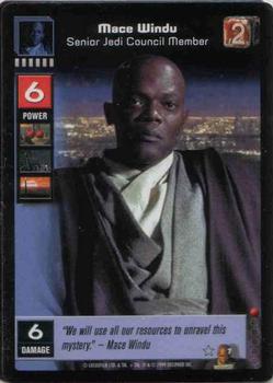1999 Decipher Young Jedi: Jedi Council #7 Mace Windu, Senior Jedi Council Member Front