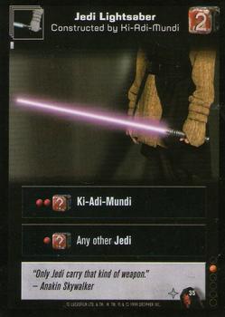 1999 Decipher Young Jedi: Menace of Darth Maul #35 Jedi Lightsaber, Constructed by Ki-Adi-Mundi Front