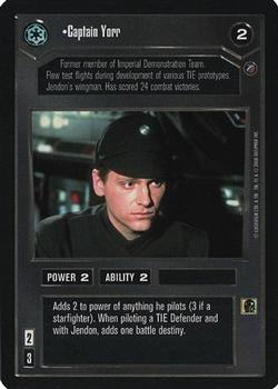 2000 Decipher Star Wars CCG Death Star II Limited #NNO Captain Yorr Front