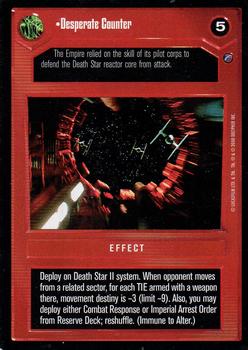 2000 Decipher Star Wars CCG Death Star II Limited #NNO Desperate Counter Front