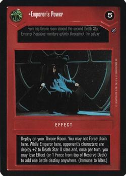 2000 Decipher Star Wars CCG Death Star II Limited #NNO Emperor's Power Front