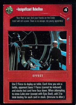 2000 Decipher Star Wars CCG Death Star II Limited #NNO Insignificant Rebellion Front
