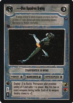 2000 Decipher Star Wars CCG Death Star II Limited #NNO Blue Squadron B-Wing Front
