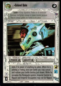 2000 Decipher Star Wars CCG Death Star II Limited #NNO Colonel Salm Front