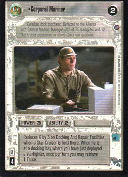 2000 Decipher Star Wars CCG Death Star II Limited #NNO Corporal Marmor Front