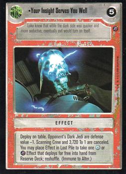 2000 Decipher Star Wars CCG Death Star II Limited #NNO Your Insight Serves You Well Front