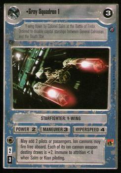 2000 Decipher Star Wars CCG Death Star II Limited #NNO Gray Squadron 1 Front