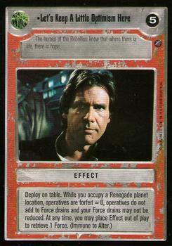 2000 Decipher Star Wars CCG Death Star II Limited #NNO Let's Keep A Little Optimism Here Front