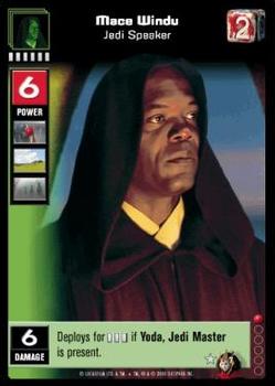2000 Decipher Young Jedi: Battle of Naboo #7 Mace Windu, Jedi Speaker Front