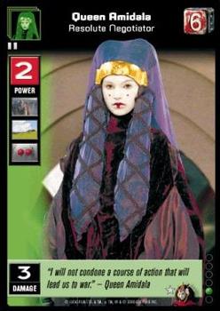 2000 Decipher Young Jedi: Battle of Naboo #8 Queen Amidala, Resolute Negotiator Front