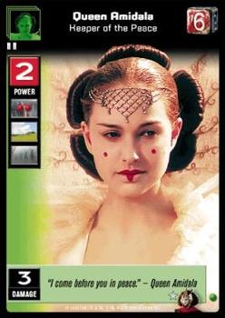 2000 Decipher Young Jedi: Battle of Naboo #9 Queen Amidala, Keeper of the Peace Front