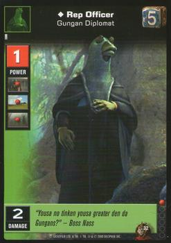 2000 Decipher Young Jedi: Battle of Naboo #32 Rep Officer, Gungan Diplomat Front