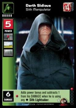 2000 Decipher Young Jedi: Battle of Naboo #72 Darth Sidious, Sith Manipulator Front