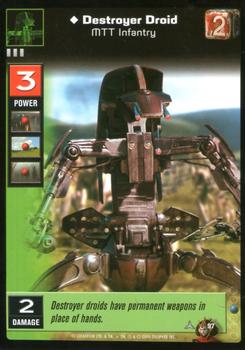 2000 Decipher Young Jedi: Battle of Naboo #97 Destroyer Droid, MTT Infantry Front