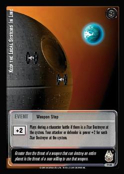 2001 Decipher Jedi Knights TCG: Premiere #71R Keep the Local Systems In Line Front
