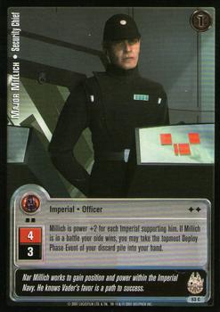 2001 Decipher Jedi Knights TCG: Premiere #53 Major Millich - Security Chief Front