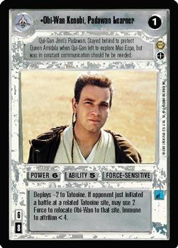 2001 Decipher Star Wars CCG Tatooine Limited #NNO Obi-Wan Kenobi, Padawan Learner (AI) Front