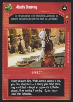 2001 Decipher Star Wars CCG Tatooine Limited #NNO Quietly Observing Front