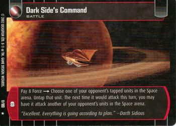 2002 Wizards of the Coast Star Wars: Attack of the Clones TCG #11 Dark Side's Command Front