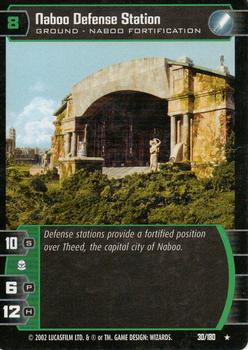 2002 Wizards of the Coast Star Wars: Attack of the Clones TCG #30 Naboo Defense Station Front