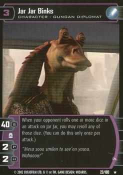 2002 Wizards of the Coast Star Wars: Attack of the Clones TCG #23 Jar Jar Binks Front
