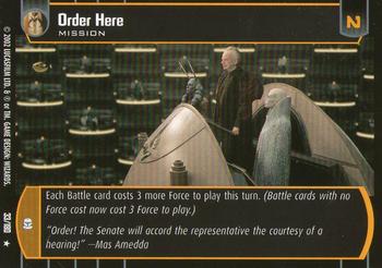 2002 Wizards of the Coast Star Wars: Attack of the Clones TCG #33 Order Here Front