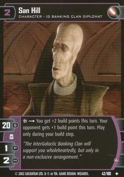 2002 Wizards of the Coast Star Wars: Attack of the Clones TCG #42 San Hill Front