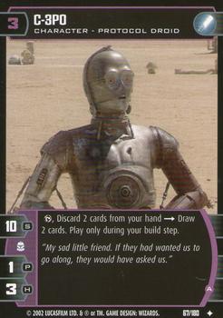 2002 Wizards of the Coast Star Wars: Attack of the Clones TCG #67 C-3PO Front