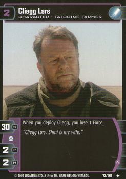 2002 Wizards of the Coast Star Wars: Attack of the Clones TCG #72 Cliegg Lars Front