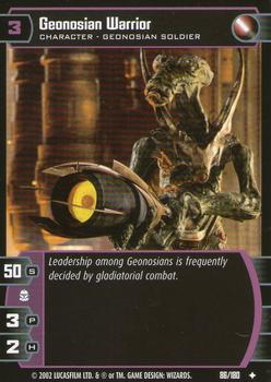 2002 Wizards of the Coast Star Wars: Attack of the Clones TCG #86 Geonosian Warrior Front