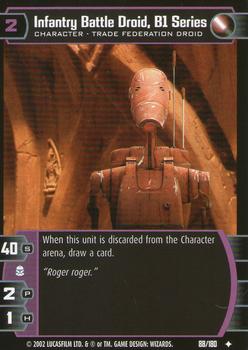 2002 Wizards of the Coast Star Wars: Attack of the Clones TCG #88 Infantry Battle Droid, B1 Series Front