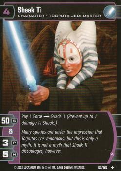2002 Wizards of the Coast Star Wars: Attack of the Clones TCG #105 Shaak Ti Front