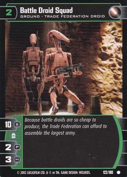 2002 Wizards of the Coast Star Wars: Attack of the Clones TCG #122 Battle Droid Squad Front