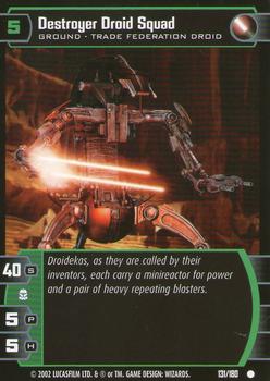 2002 Wizards of the Coast Star Wars: Attack of the Clones TCG #131 Destroyer Droid Squad Front