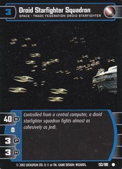 2002 Wizards of the Coast Star Wars: Attack of the Clones TCG #133 Driod Starfighter Squadron Front